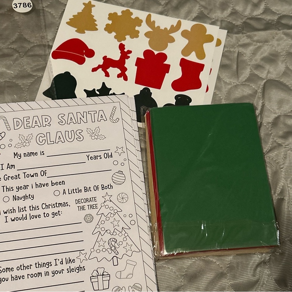 Dear Santa Letter Christmas coloring Craft Kit with Stickers for Kids 36 pcs